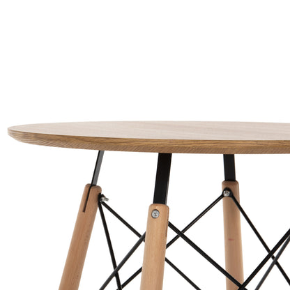 Dining Set 3pcs Twist Hm21370 Round Table Φ60 & 2 Dining Chairs In Cappuccino Color