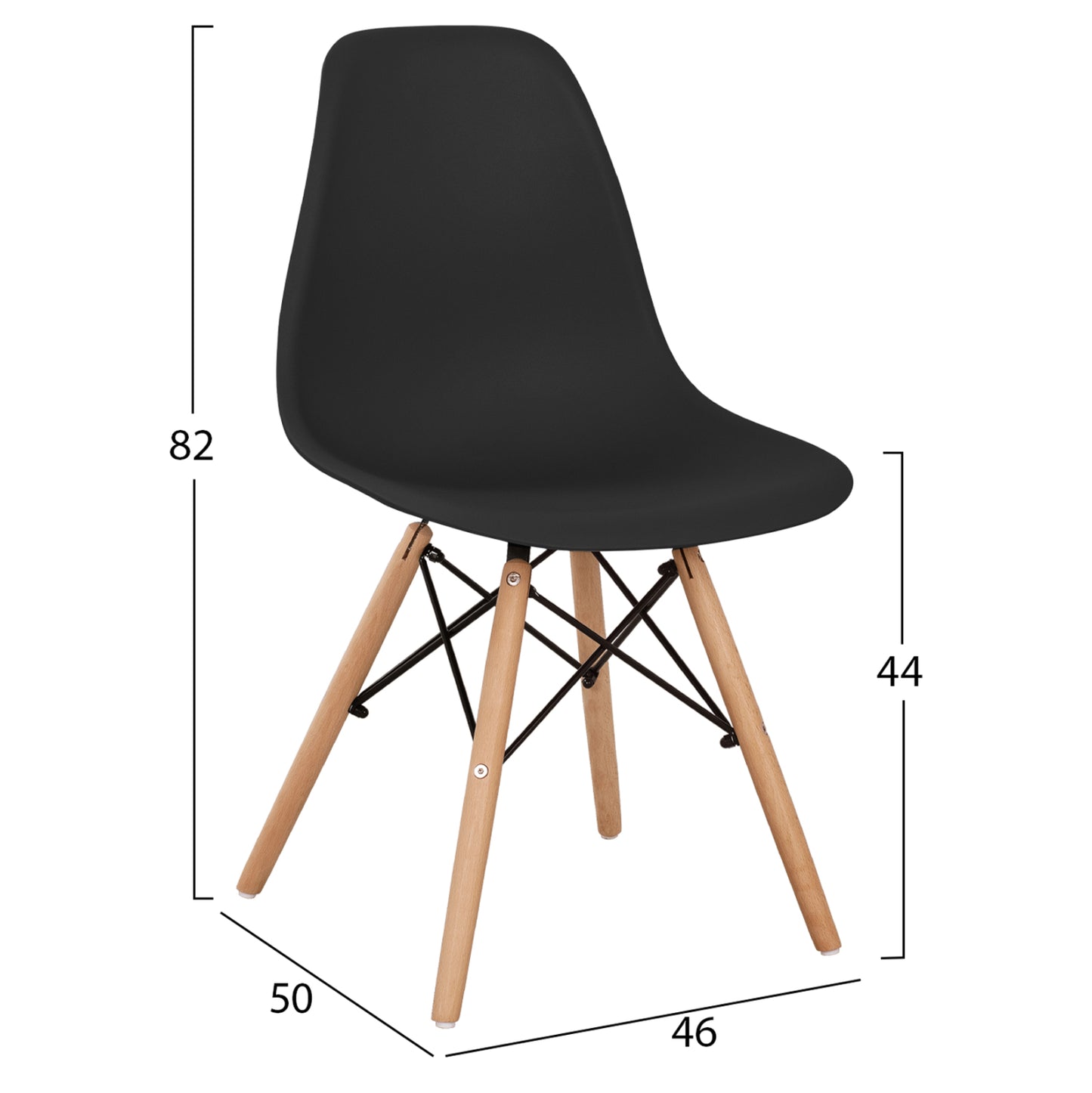 Dining Set 3pcs Paloma Hm21380 Square Table & 2 Dining Chairs In Black