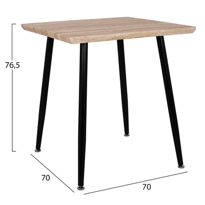 Dining Set 3pcs Paloma Hm21380 Square Table & 2 Dining Chairs In Black