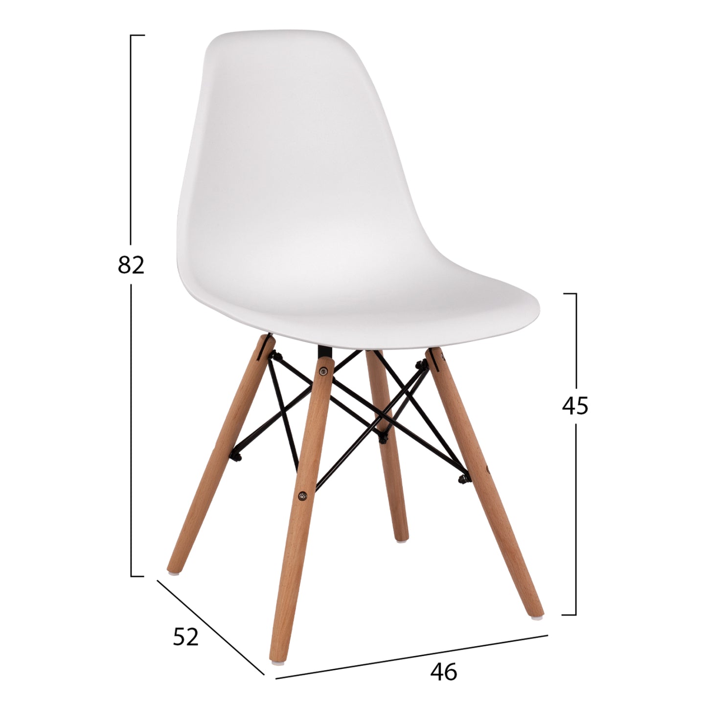 Dining Set 3pcs Paloma Hm21381 Square Table & 2 Dining Chairs In White