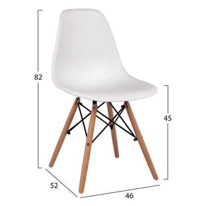 Dining Set 3pcs Paloma Hm21381 Square Table & 2 Dining Chairs In White