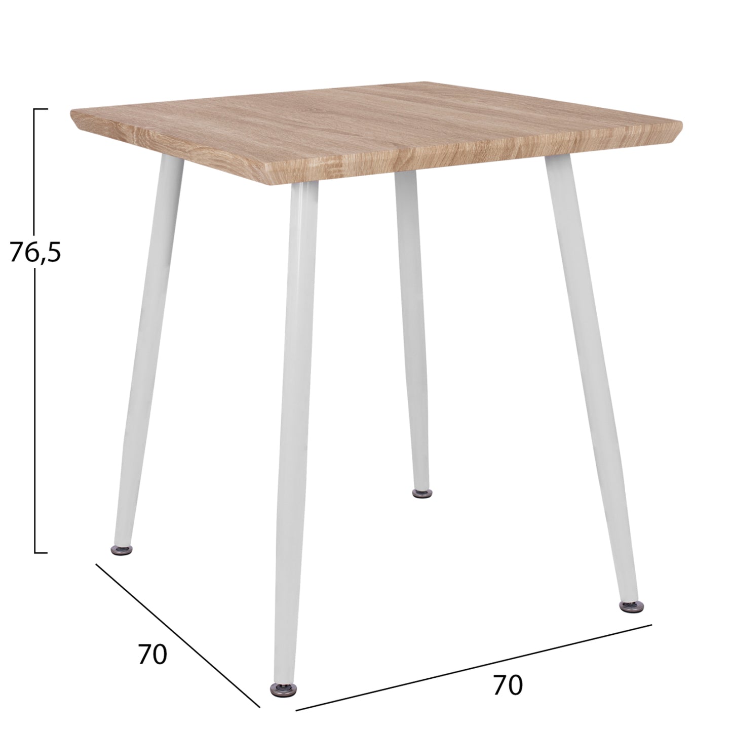 Dining Set 3pcs Paloma Hm21381 Square Table & 2 Dining Chairs In White