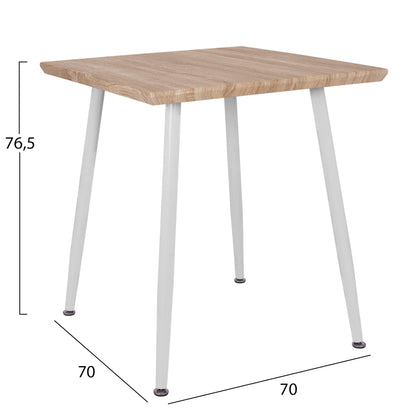 Dining Set 3pcs Paloma Hm21381 Square Table & 2 Dining Chairs In White