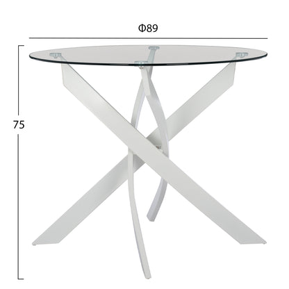 Dining Set 3pcs Jafaru Hm21383 Round Table & 2 Dining Chairs In White