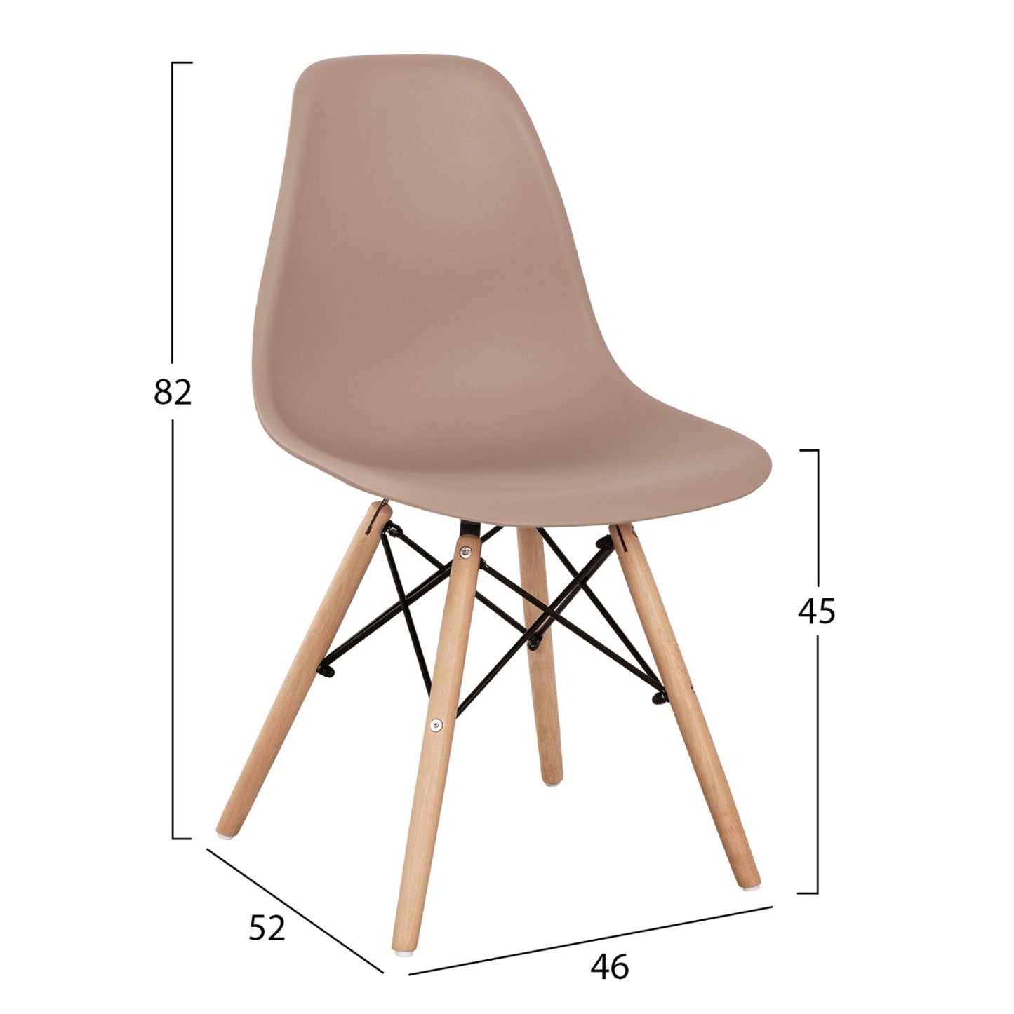 Dining Set 3pcs Jafaru Hm21384 Round Table & 2 Dining Chairs In Cappuccino