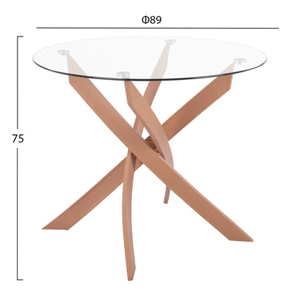 Dining Set 3pcs Jafaru Hm21384 Round Table & 2 Dining Chairs In Cappuccino