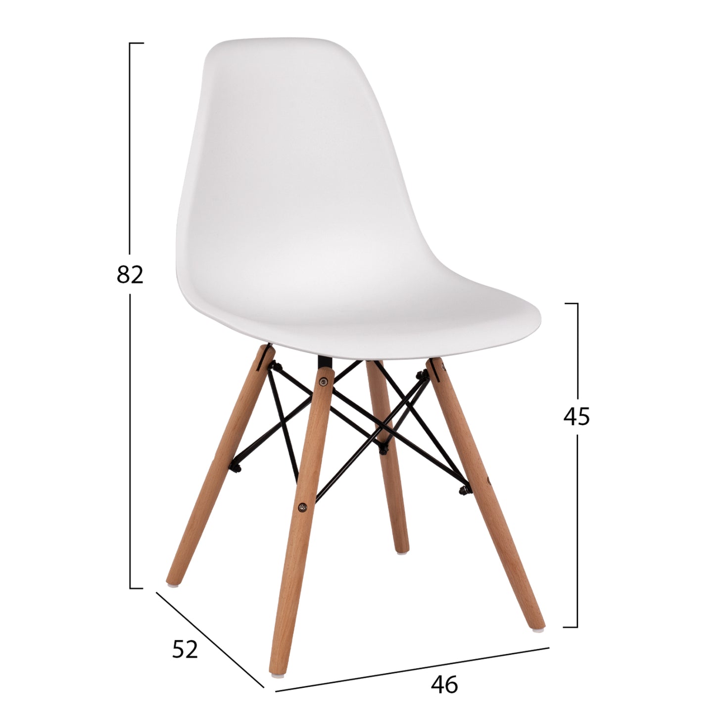 Dining Set 3pcs Tetran Hm21386 Square Table & 2 Dining Chairs In White