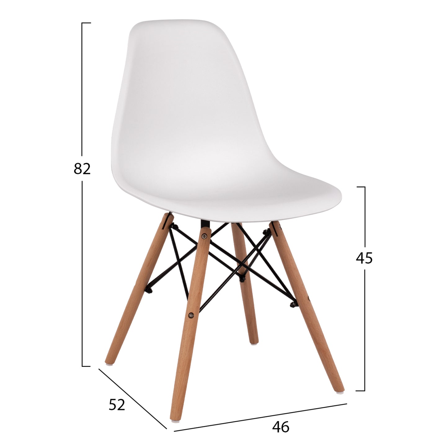 Dining Set 3pcs Rollo Hm21388 Round Table--2 Dining Chairs In White