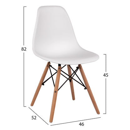 Dining Set 3pcs Rollo Hm21388 Round Table--2 Dining Chairs In White