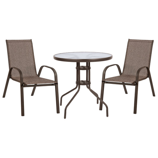 Set Dining Table 3 Pieces With Table & Chairs Leon Brown Hm5184.02
