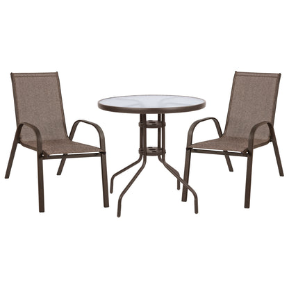 Set Dining Table 3 Pieces With Table & Chairs Leon Brown Hm5184.02