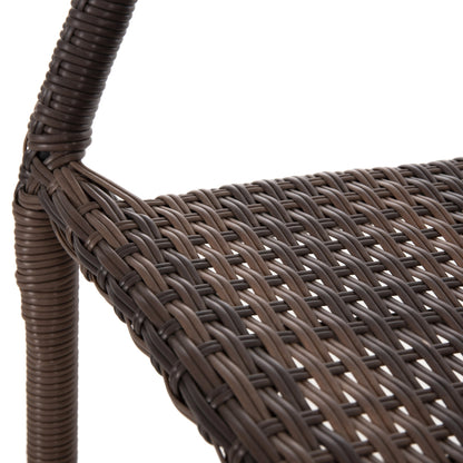 Outdoor Dining Set 5pcs Adam Hm10873.01 Metal & Wicker In Brown