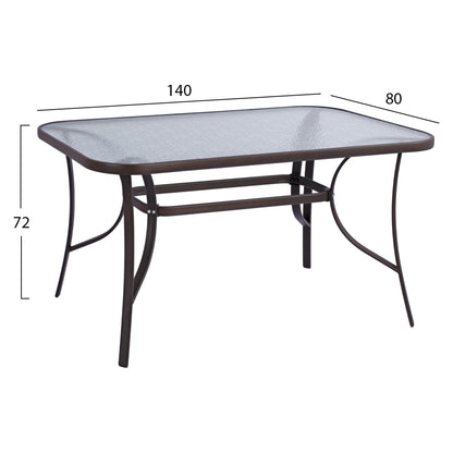 Outdoor Dining Set 5pcs Bruno Hm10874.01 Metal & Wicker In Brown