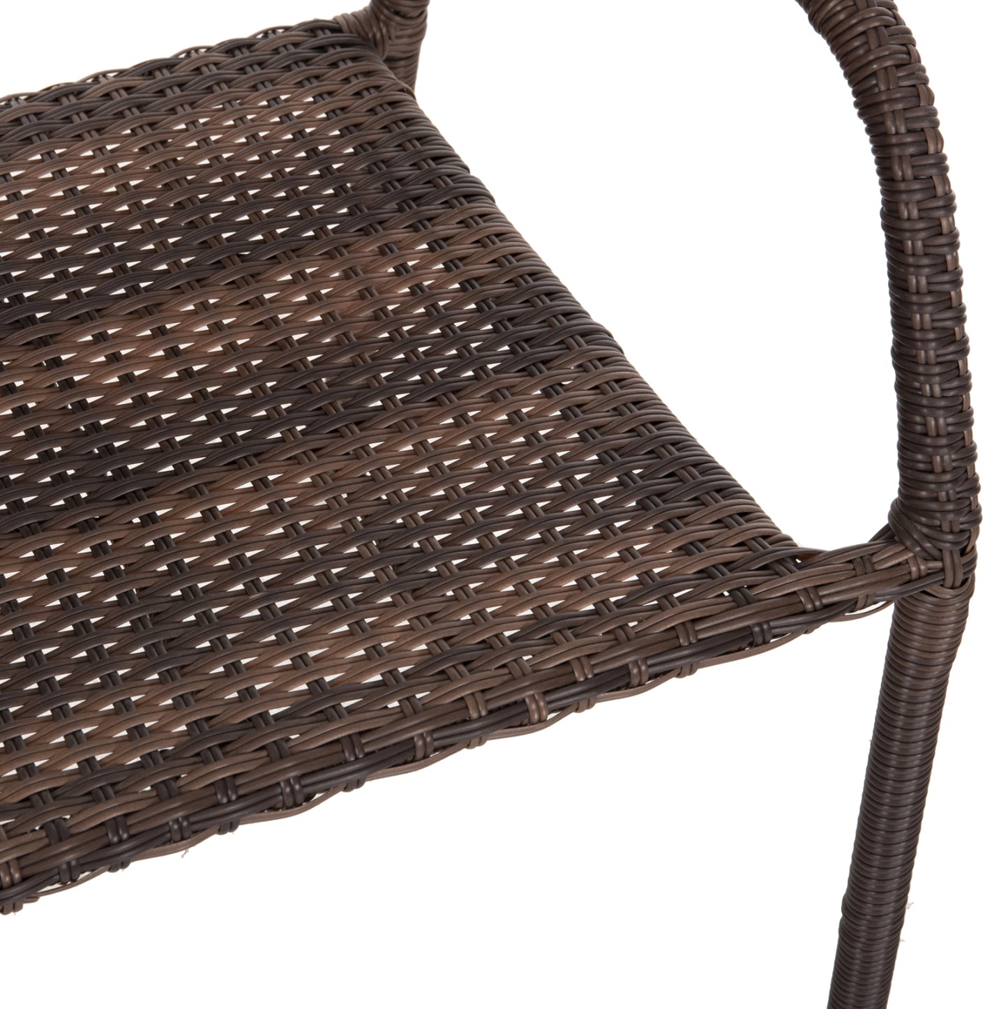 Outdoor Dining Set 5pcs Bruno Hm10874.01 Metal & Wicker In Brown