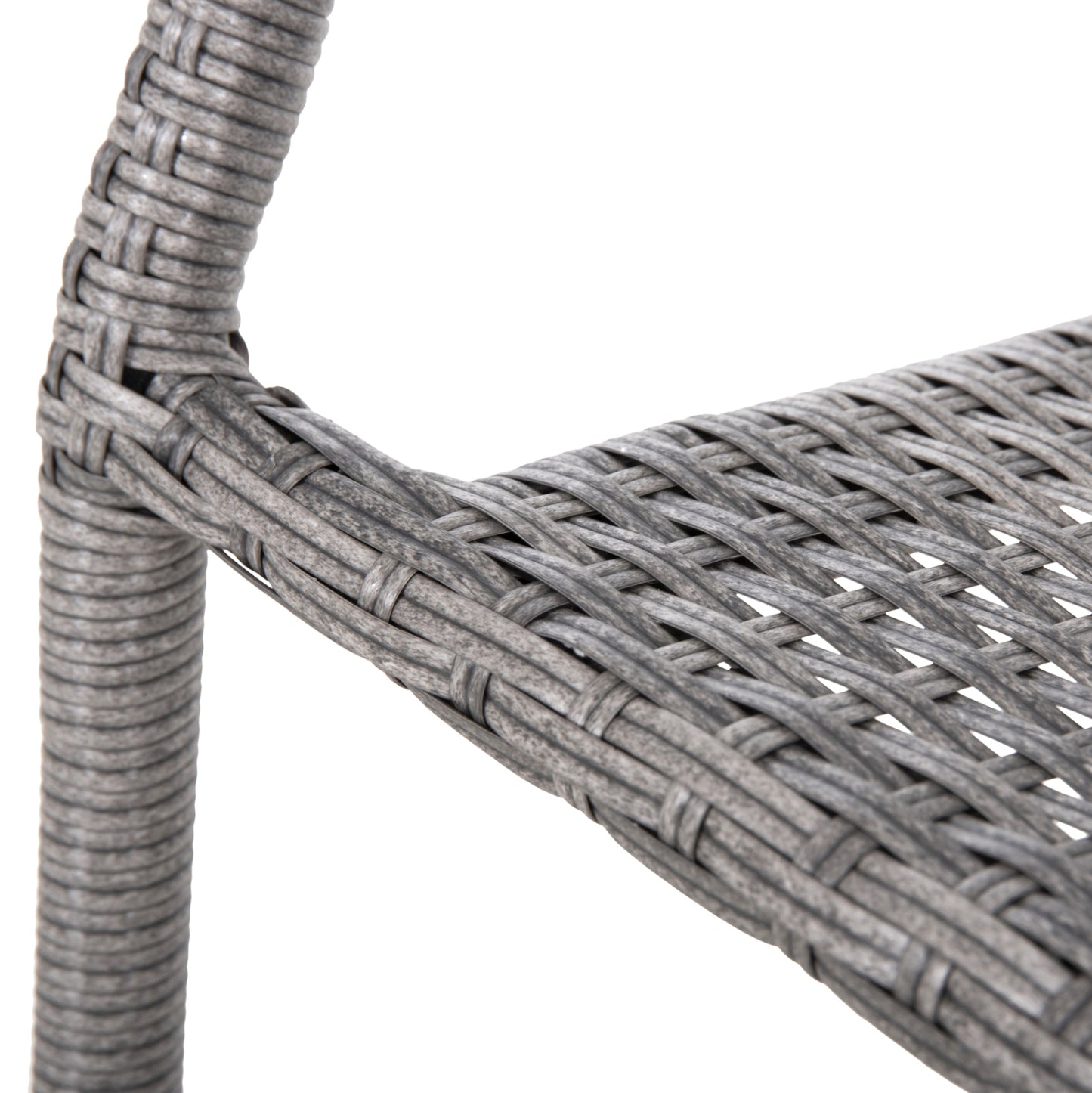 Outdoor Dining Set 5pcs Bruno Hm10874.02 Metal & Wicker In Grey