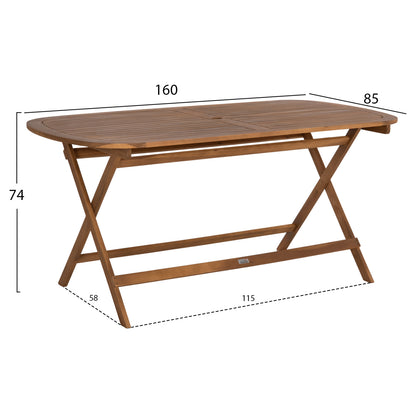 Outdoor Dining Set 5pcs Soul Hm10987.04 Acacia Wood--beige Textilene