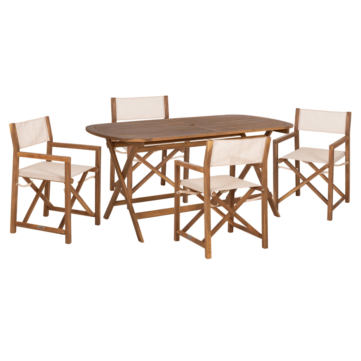 Outdoor Dining Set 5pcs Soul Hm10987.04 Acacia Wood--beige Textilene