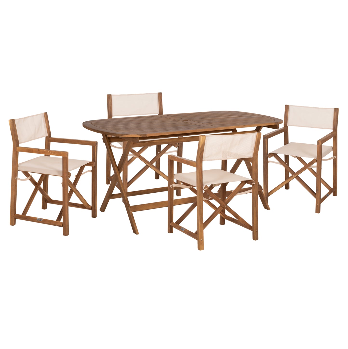 Outdoor Dining Set 5pcs Soul Hm10987.04 Acacia Wood--beige Textilene