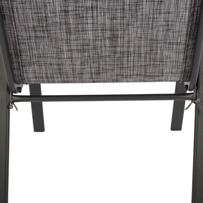 Outdoor Dining Set 5pcs Hm10566.01- 4 Chairs With Cushion & Table 110x60 In Grey