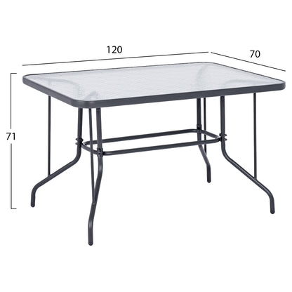 Outdoor Dining Set 5pcs Hm10568.01 Chairs With Cushion & Table 120x70cm - Grey