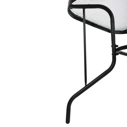 Outdoor Dining Set 5pcs Adam Hm10859.03 Metal Chairs & Table 120x70cm Black