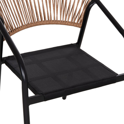 Outdoor Dining Set 5pcs Adam Hm10859.03 Metal Chairs & Table 120x70cm Black
