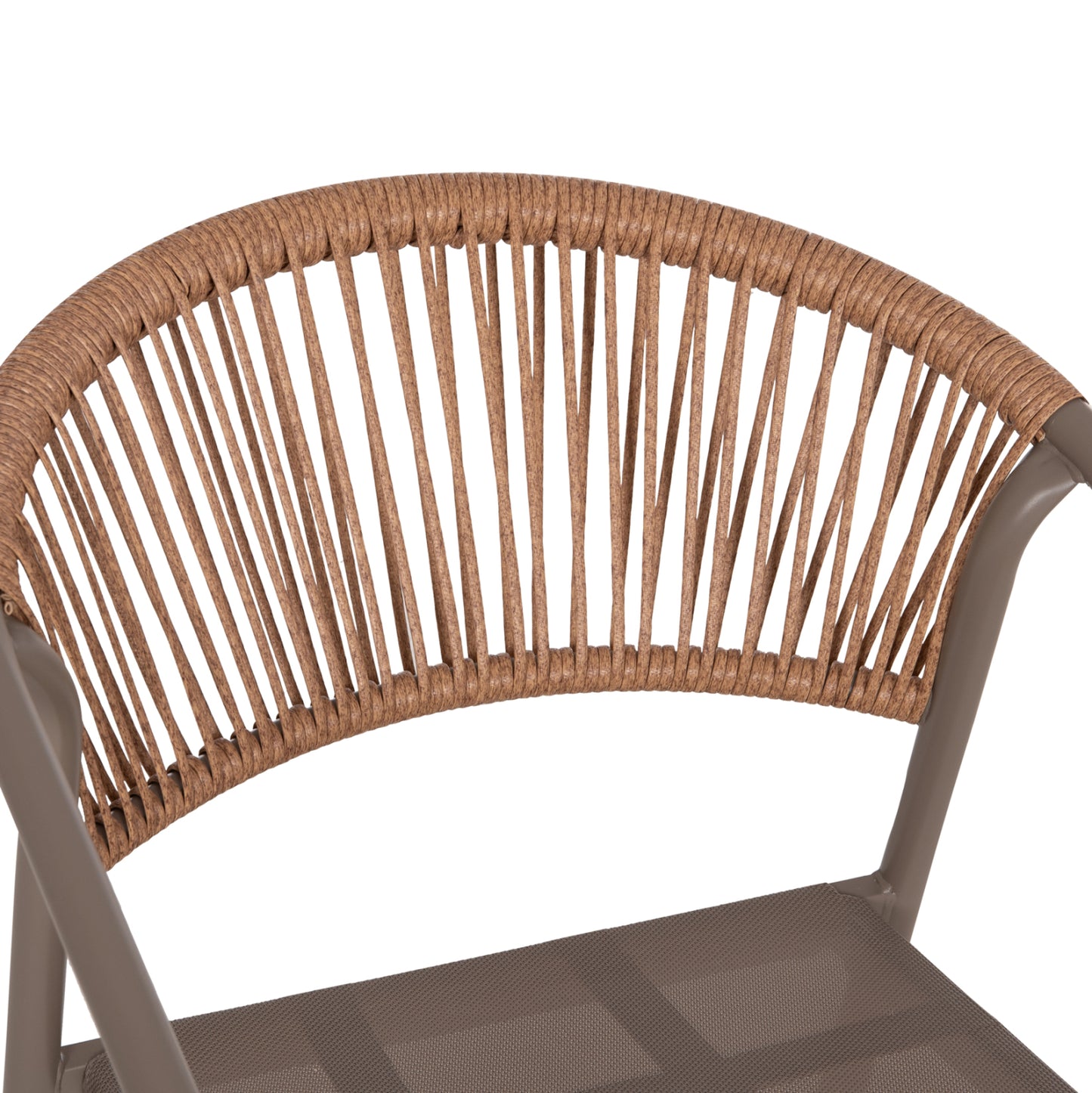 Outdoor Dining Set 5pcs Bruno Hm10860.04 Metal Chairs & Table 140x80cm Champagne Color