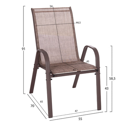 Outdoor Dining Set 5pcs Bravo Hm10731---4 Chairs & Table 120x70cm Brown
