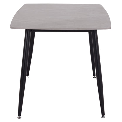 Dining Set 5pcs Raven Hm10743 Ceramic Top Grey Marble--grey Fabric