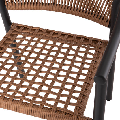Outdoor Dining Set 5pcs Kerly Hm10833.10 Dark Grey Aluminum--polywood--p.e.rattan Beige