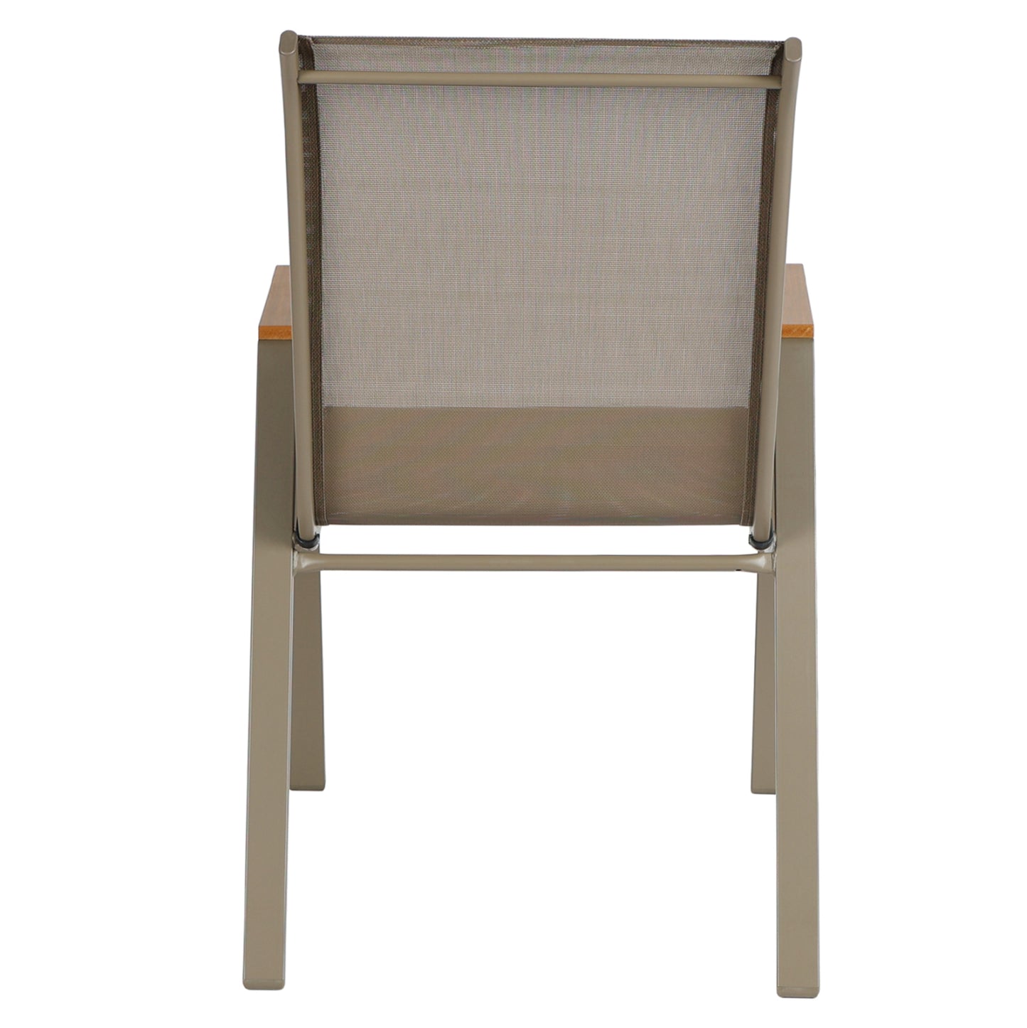 Outdoor Dining Set 5pcs Leone Hm10835.04 Metal Chairs & Table 110x60cm Champagne