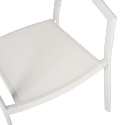 Outdoor Dining Set 5pcs Taber Hm10837.02 Aluminum Chairs & Table--polywood--white