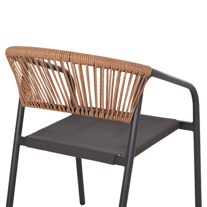 Outdoor Dining Set 5pcs Adam Hm10859.01 Metal Chairs & Table 120x70cm Grey