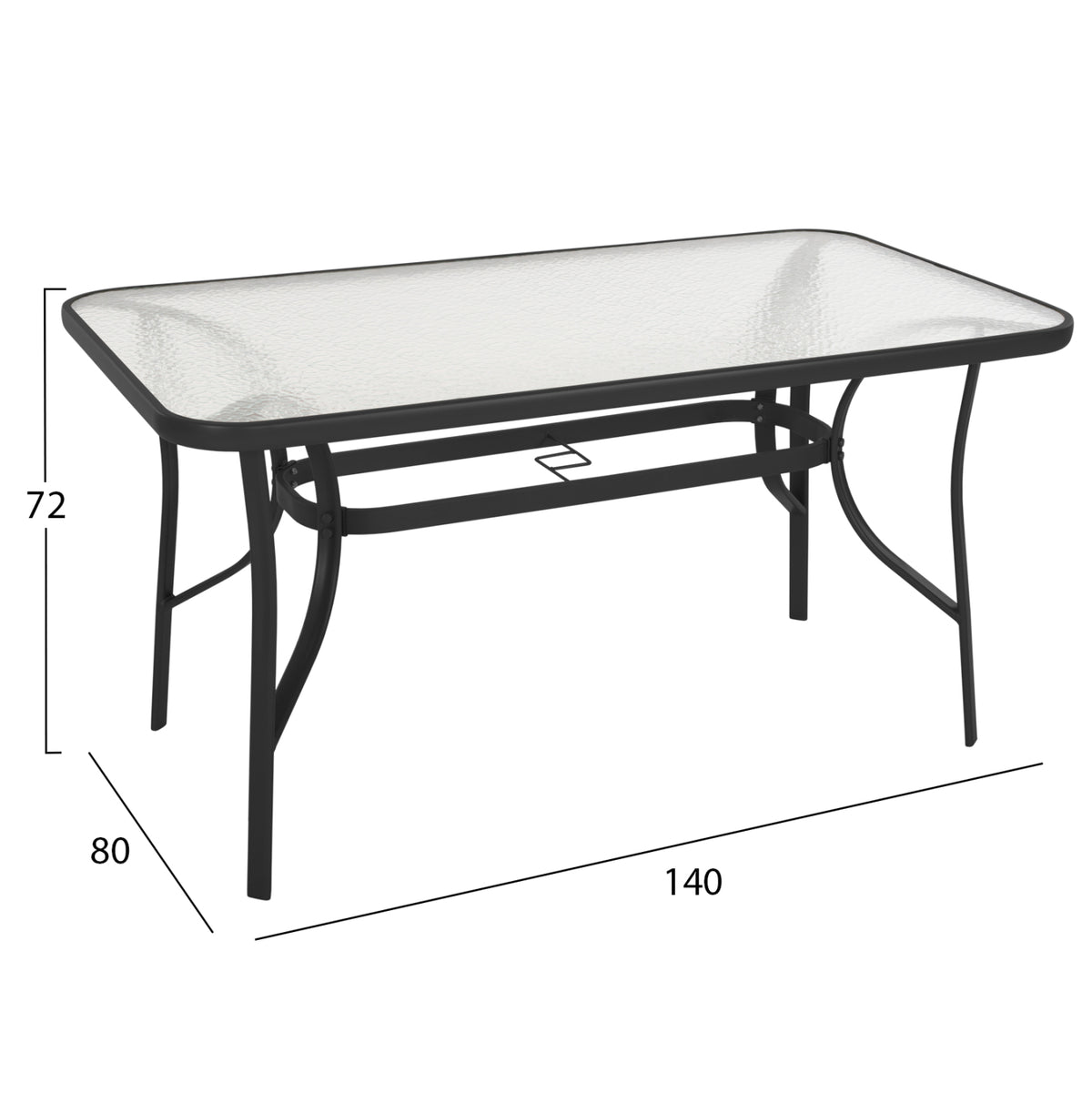 Outdoor Dining Set 5pcs Bruno Hm10894.03 Metal & Textilene-- Black