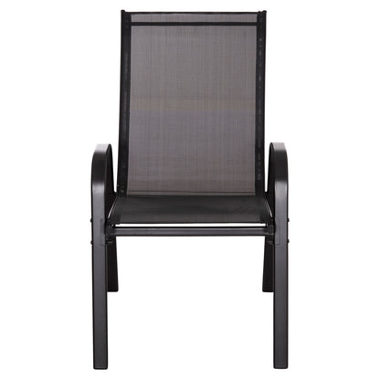 Outdoor Dining Set 5pcs Bruno Hm10894.03 Metal & Textilene-- Black