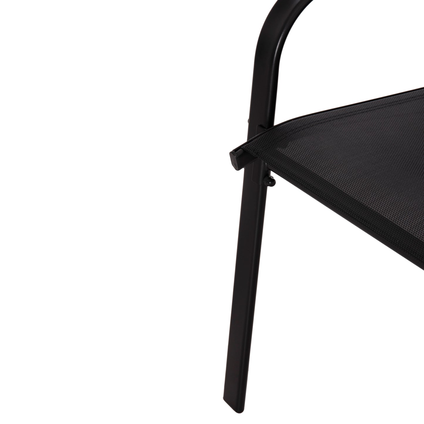 Outdoor Dining Set 5pcs Bruno Hm10894.03 Metal & Textilene-- Black