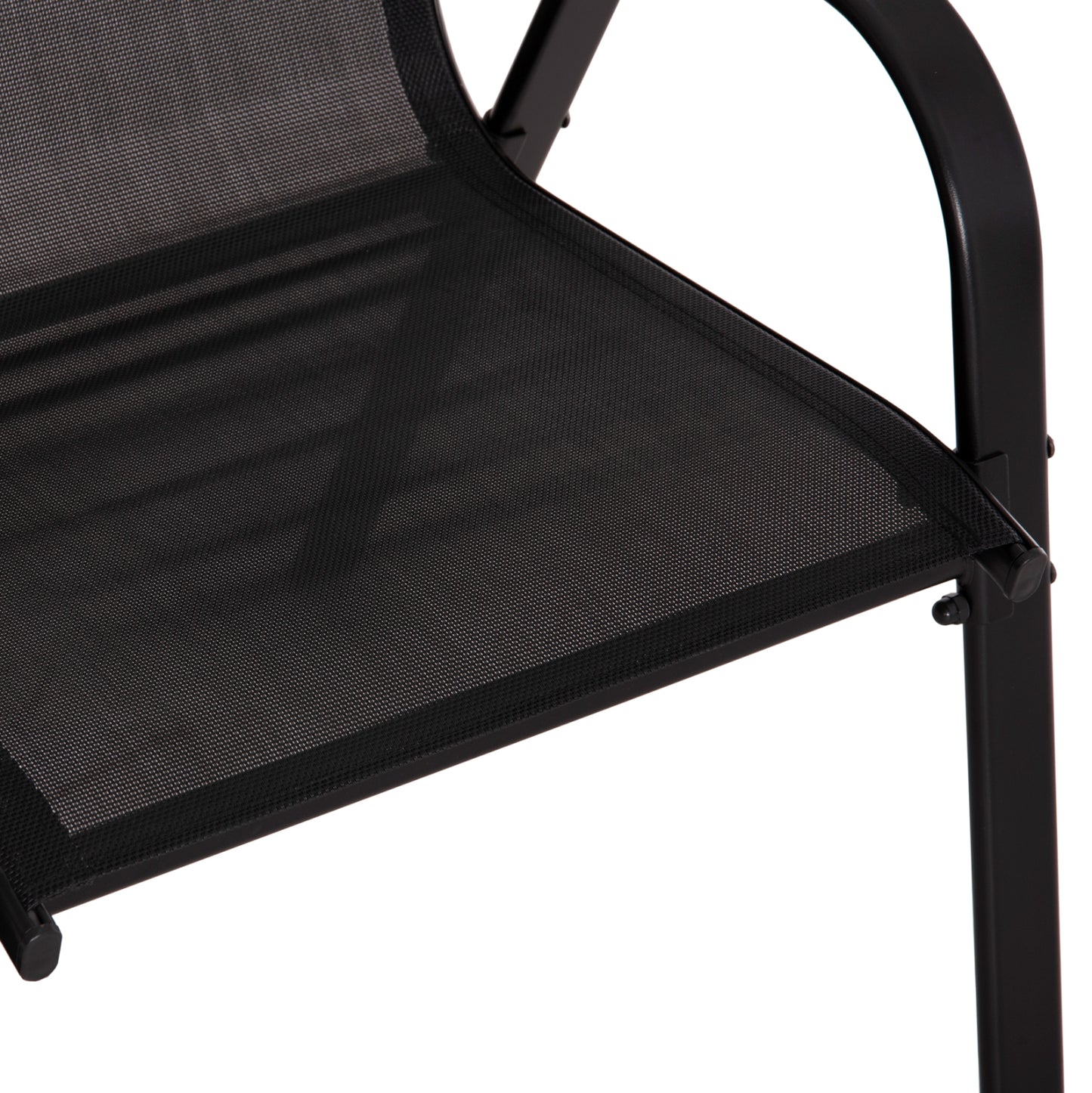 Outdoor Dining Set 5pcs Bruno Hm10895.03 Black Metal & Textilene