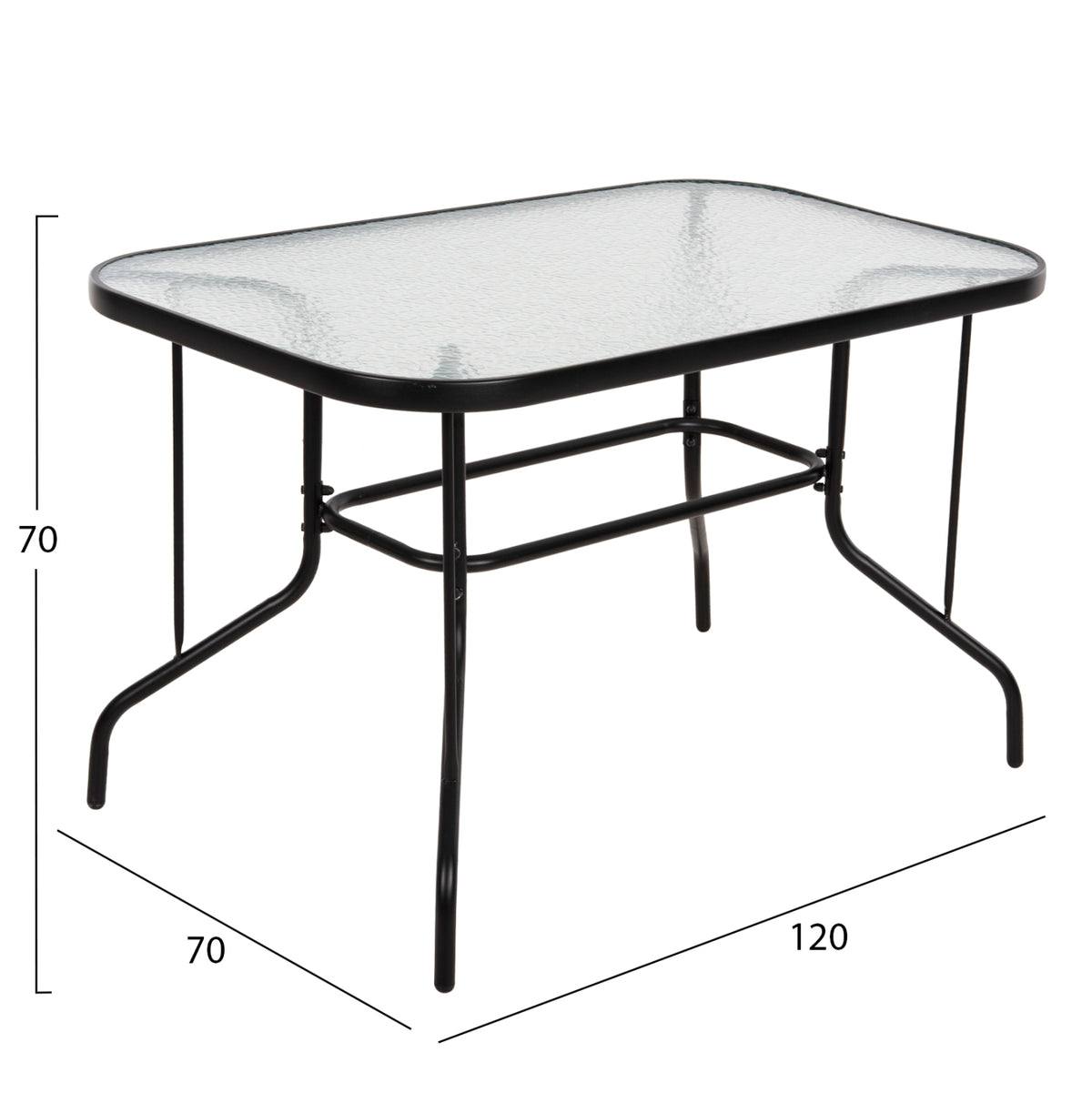 Outdoor Dining Set Adam Hm10896.03 Table 120x70cm & 4 Armchairs--black