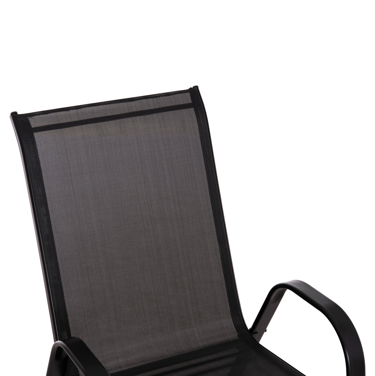 Outdoor Dining Set Adam Hm10896.03 Table 120x70cm & 4 Armchairs--black
