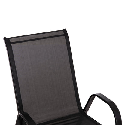 Outdoor Dining Set Adam Hm10896.03 Table 120x70cm & 4 Armchairs--black