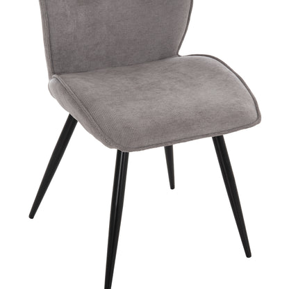 Dining Set 5pcs Gaff Hm10939.01 Ceramic Top--fabric In Grey & Black Metal Legs