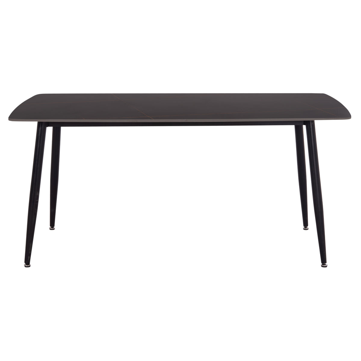 Dining Set 5pcs Gaff Hm10939.01 Ceramic Top--fabric In Grey & Black Metal Legs
