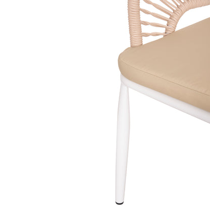 Outdoor Dining Set 5pcs Magnet Hm10997.01 Aluminum In White--polywood--p.e.rope