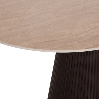 Dining Set 5pcs Cater Hm12118.01 Oval Ceramic Top--grey Velvet