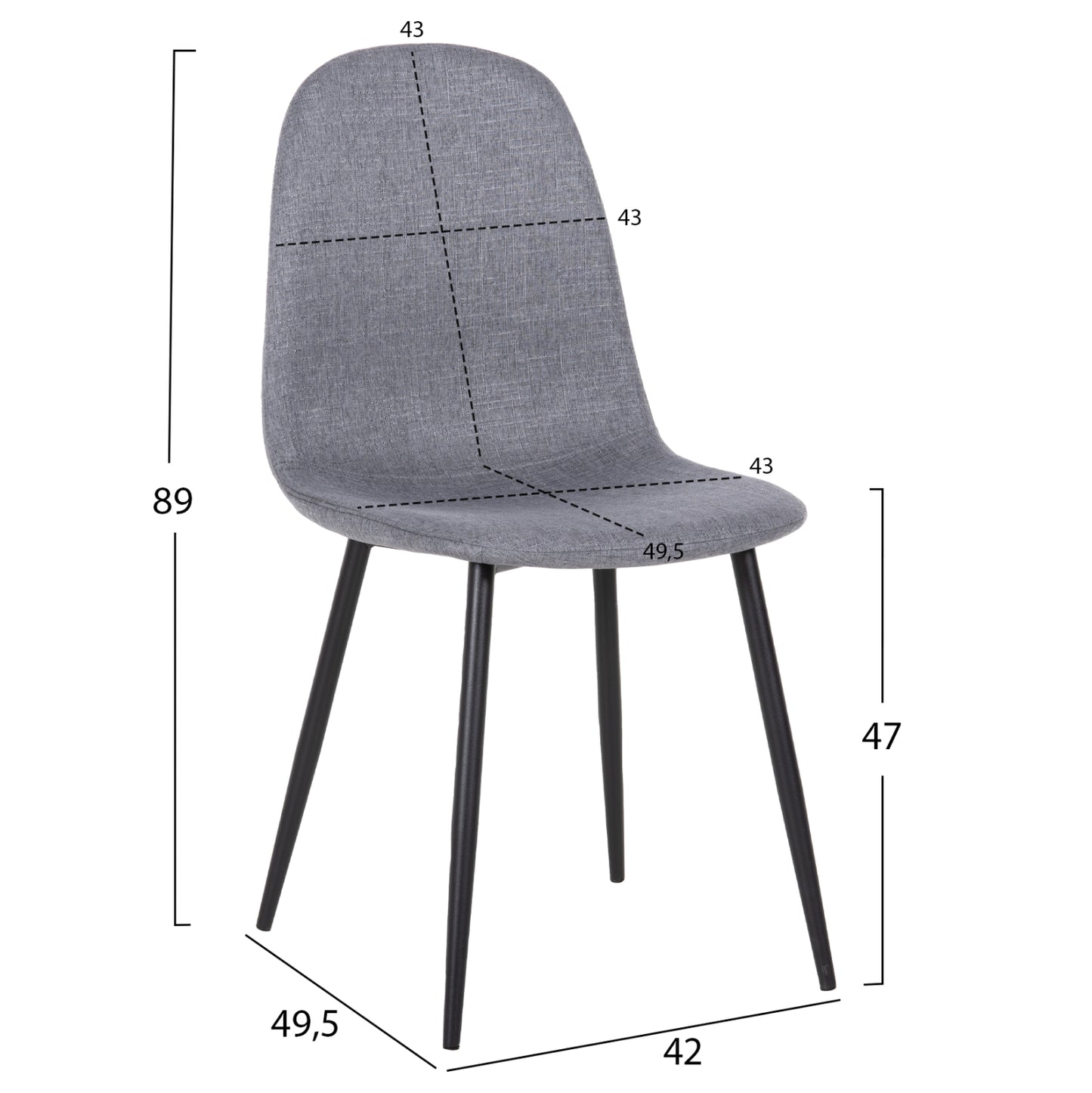 Dining Set 5pcs Raven Hm21068.03 Ceramic Top Grey Marble--grey Fabric