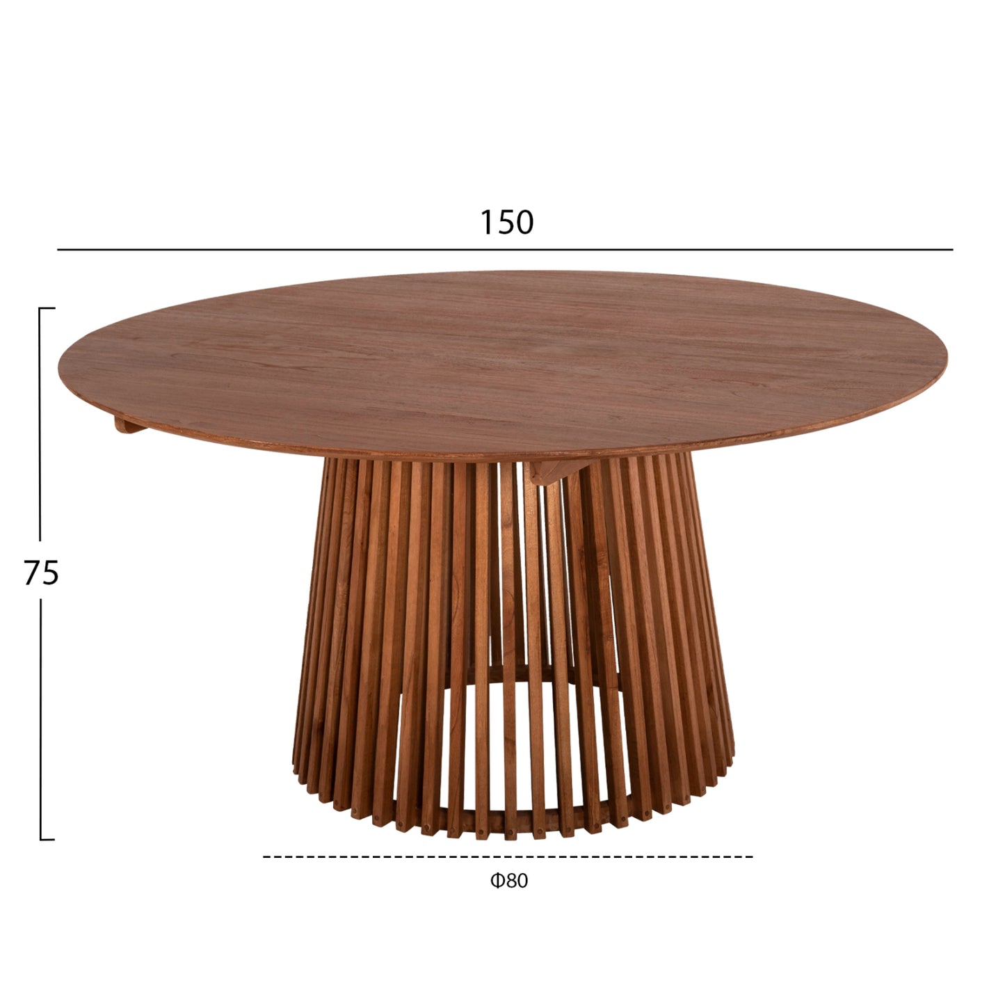 Dining Set 5pcs Farley Hm21076.02 Round Table Φ150cm. & 4 Dining Chairs