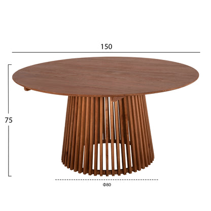 Dining Set 5pcs Farley Hm21076.02 Round Table Φ150cm. & 4 Dining Chairs