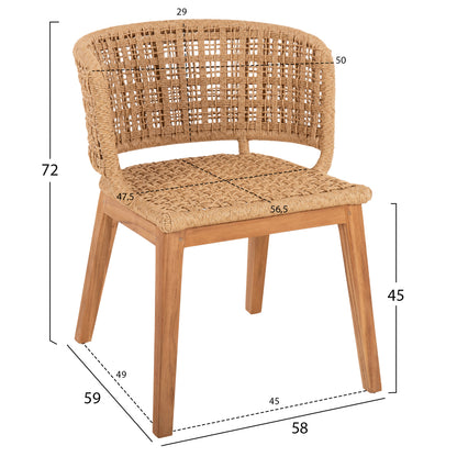 Dining Set 5pcs Farley Hm21076.02 Round Table Φ150cm. & 4 Dining Chairs