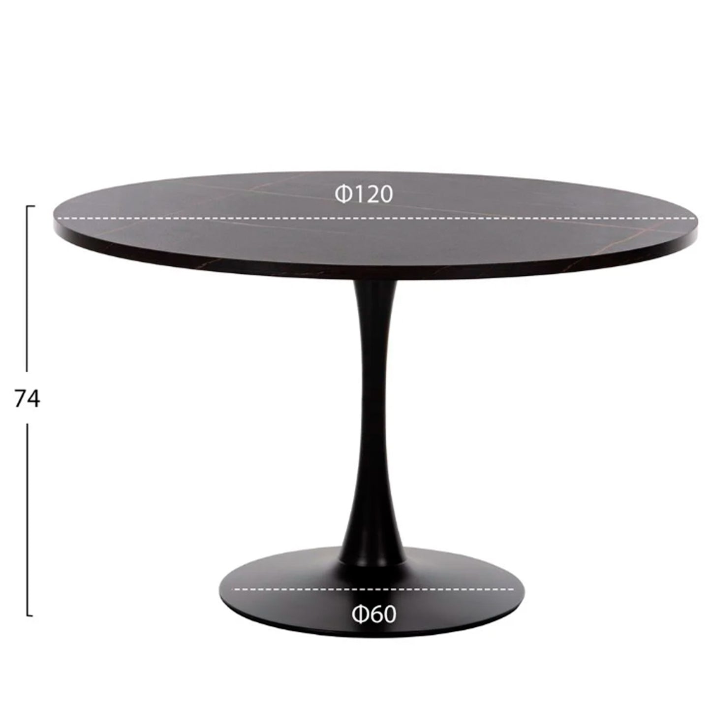 Dining Set 5pcs Rollo Hm21113 Round Table-4 Dining Chairs With Cypress Green Velvet