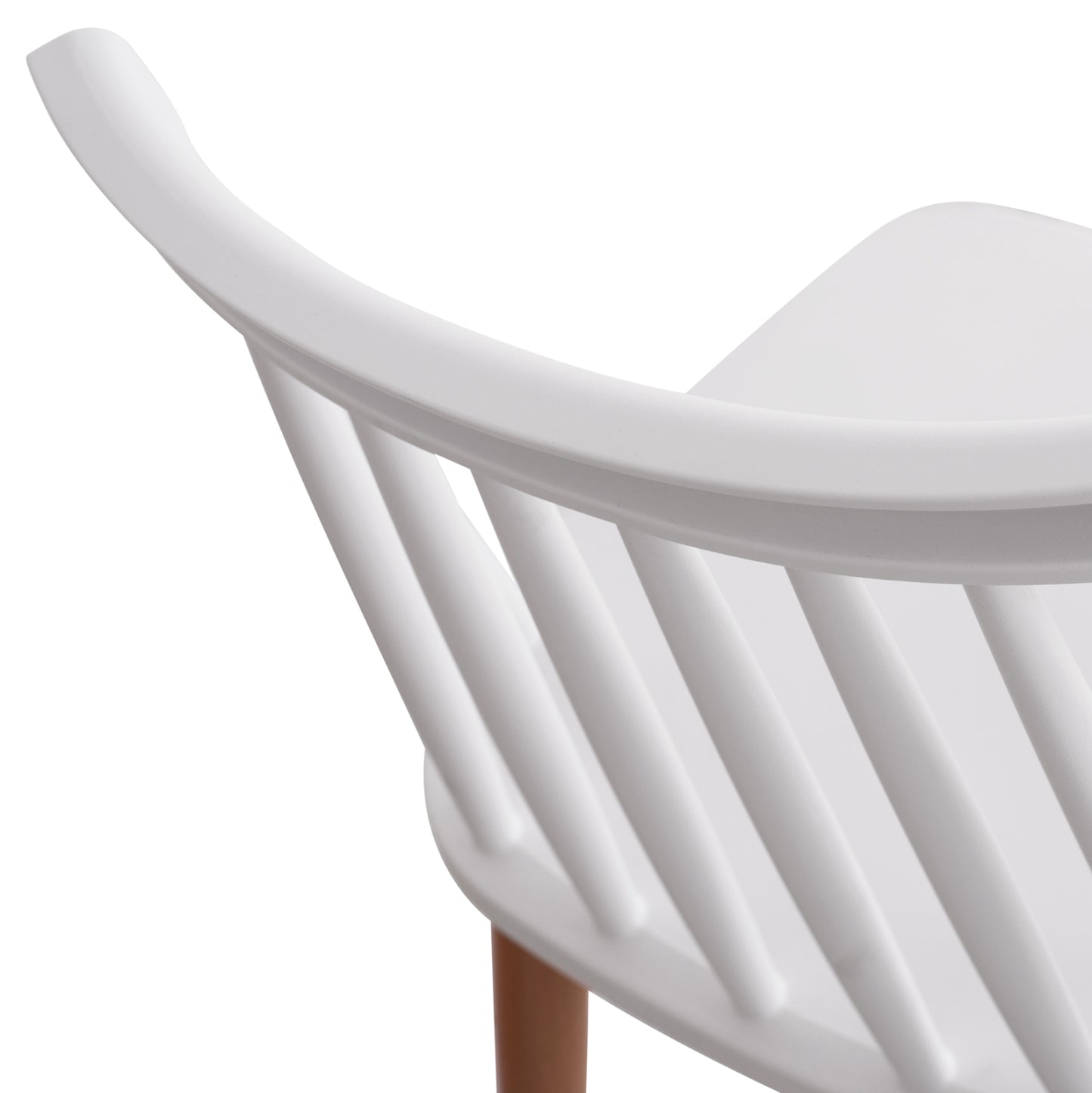 Dining Set 5pcs Minimal Hm21172 Mdf Top In White-frames In Natural Wood Color